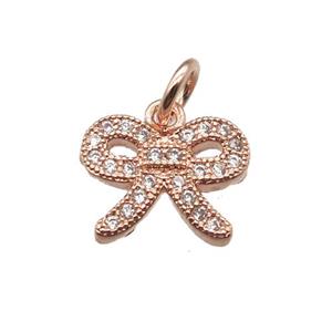 copper knot pendant paved zircon, rose gold, approx 9-11mm [FN13442]