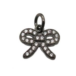 copper knot pendant paved zircon, black plated, approx 9-11mm [FN13443]