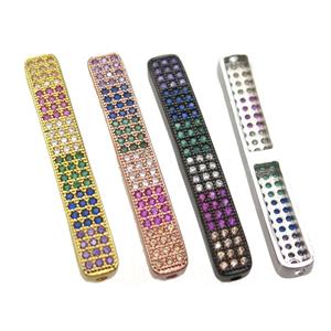 copper tube beads paved zircon, mixed color, approx 5-35mm [FN13966]