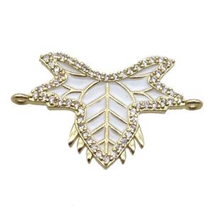 copper connector paved zircon, flying suit, gold plated, approx 18-28mm [FN14092]