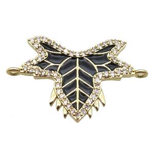 copper connector paved zircon, flying suit, gold plated, approx 18-28mm [FN14093]