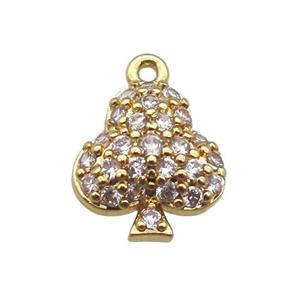 copper tree pendant paved zircon, gold plated, approx 8-11mm [FN14107]