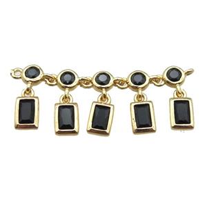 copper pendant paved zircon, gold plated, approx 35mm length [FN14211]