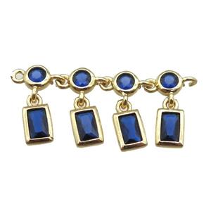 copper pendant paved zircon, gold plated, approx 35mm length [FN14213]