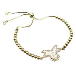 copper bracelet paved zircon, gold plated, approx 4mm dia, 28cm length [FN14219]