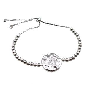 copper bracelet paved zircon, platinum plated, approx 4mm dia, 28cm length [FN14220]