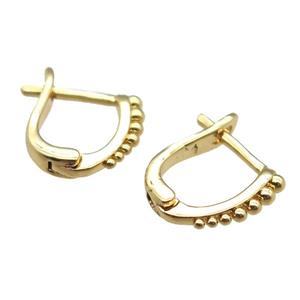 copper Latchback Earrings, gold plated, approx 10-12mm [FN14269]