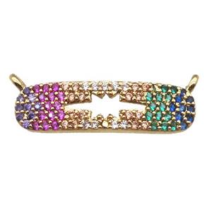 copper northStar pendant paved zircon with 2loops, gold plated, approx 6-22mm [FN14607]
