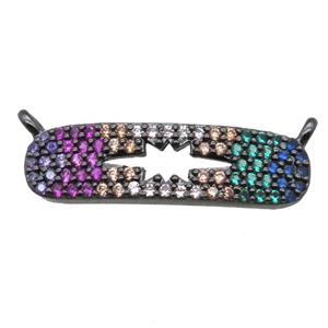 copper northStar pendant paved zircon with 2loops, black plated, approx 6-22mm [FN14609]