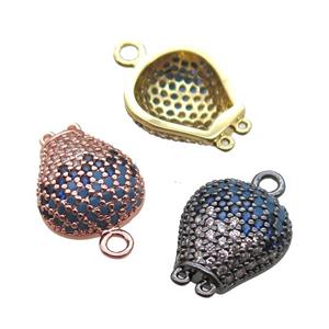 copper balloon pendant paved zircon, mixed color, approx 12mm [FN14620]