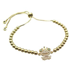 copper bracelet paved zircon, gold plated, approx 4mm, 11-15mm, 26mm length [FN14667]