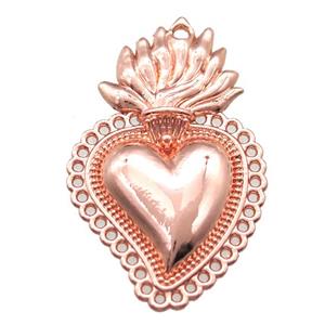 unfading copper heart pendant, rose gold, approx 18-30mm [FN14675-S]