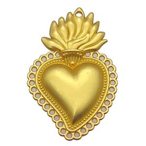 unfading copper heart pendant, duck gold plated, approx 30-50mm [FN14679-L]