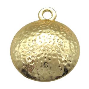 hammered copper circle pendant, gold plated, approx 18mm dia [FN14686]