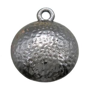 hammered copper circle pendant, black plated, approx 18mm dia [FN14689]