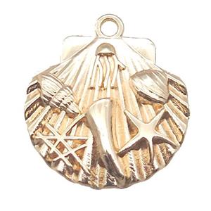 copper pendant, shelled, lt.gold plated, approx 25mm [FN14699]