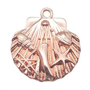 copper pendant, shelled, rose gold, approx 25mm [FN14700]