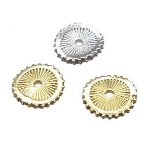copper beads spacer paved zircon, circle, mixed color, approx 9-10mm [FN14744]