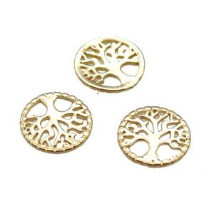 copper connector, tree of life, gold plated, approx 10mm dia [FN14745]