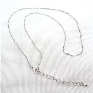 copper Necklace Chain, platinum plated, approx 1.5mm, 42-48cm length [FN15084]