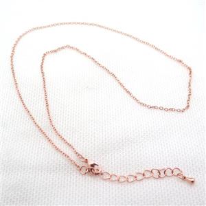 copper Necklace Chain, rose gold, approx 1.5mm, 42-48cm length [FN15086]