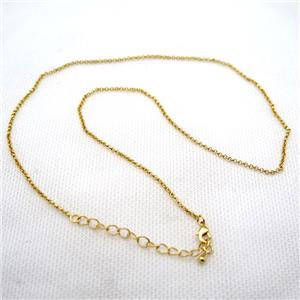 copper Necklace Chain, gold plated, approx 1.8mm, 42-48cm length [FN15089]