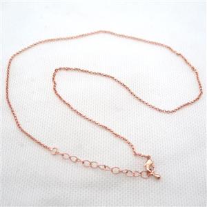 copper Necklace Chain, rose gold, approx 1.8mm, 42-48cm length [FN15090]