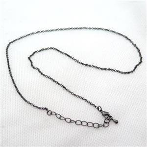 copper Necklace Chain, black gunmetal plated, approx 1.8mm, 42-48cm length [FN15091]