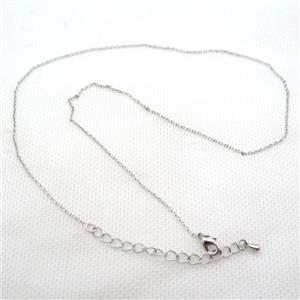 copper Necklace Chain, platinum plated, approx 1.2mm dia, 42-48cm length [FN15092]
