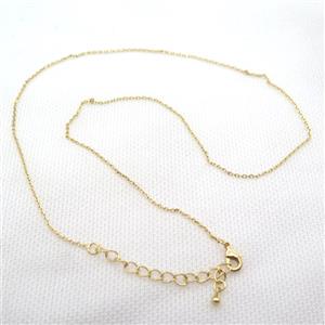 copper Necklace Chain, gold plated, approx 1.2mm dia, 42-48cm length [FN15093]