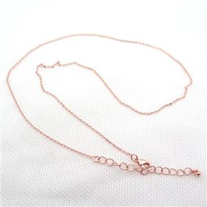 copper Necklace Chain, rose gold, approx 1.2mm dia, 42-48cm length [FN15094]