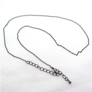copper Necklace Chain, black plated, approx 1.2mm dia, 42-48cm length [FN15095]