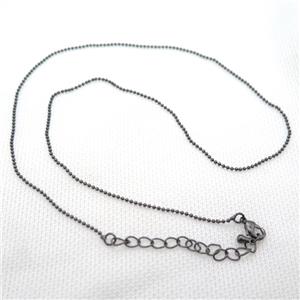 copper Necklace Chain, black plated, approx 1.2mm dia, 42-48cm length [FN15099]