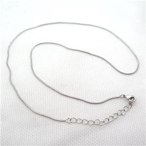 copper Necklace Chain, platinum plated, approx 1mm dia, 42-48cm length [FN15100]