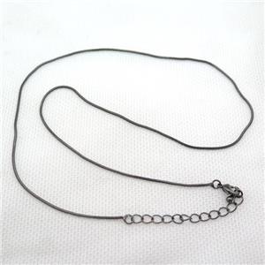 copper Necklace Chain, black plated, approx 1mm dia, 42-48cm length [FN15103]