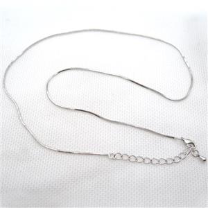 copper Necklace Chain, platinum plated, approx 1x1mm, 42-48cm length [FN15104]