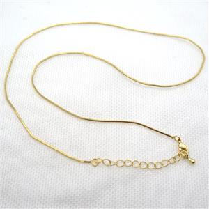 copper Necklace Chain, gold plated, approx 1x1mm, 42-48cm length [FN15105]