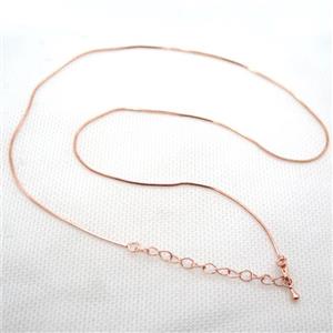 copper Necklace Chain, rose gold, approx 1x1mm, 42-48cm length [FN15106]