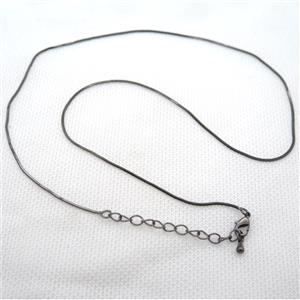 copper Necklace Chain, black plated, approx 1x1mm, 42-48cm length [FN15107]