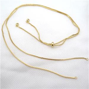 copper Necklace Chain, gold plated, approx 1.2x1.2mm, 84cm length [FN15109]