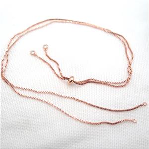 copper Necklace Chain, rose gold, approx 1.2x1.2mm, 84cm length [FN15110]