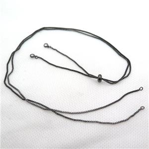 copper necklace Chain, black plated, approx 1.2x1.2mm, 84cm length [FN15111]