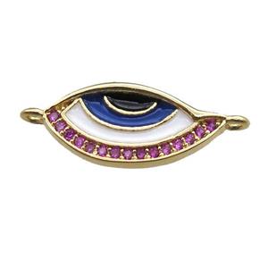 copper eye connector paved zircon, gold plated, approx 8-18mm [FN15182]