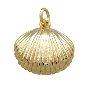 copper quahog pendant, gold plated, approx 13-15mm [FN15256]
