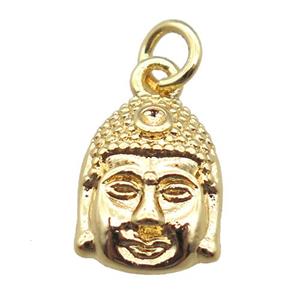 copper buddha pendant, gold plated, approx 9-11mm [FN15258]