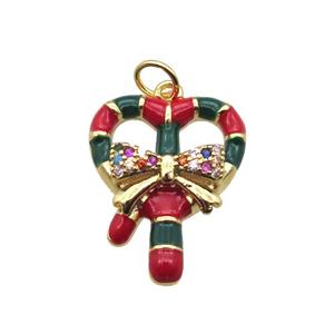 copper Christmas wreath pendant, enamel, gold plated, approx 16-20mm [FN15355]