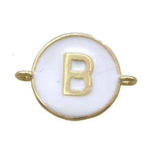 white enameling copper letter-B connector, gold plated, approx 13mm dia [FN15425]