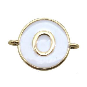 white enameling copper letter-O connector, gold plated, approx 13mm dia [FN15438]