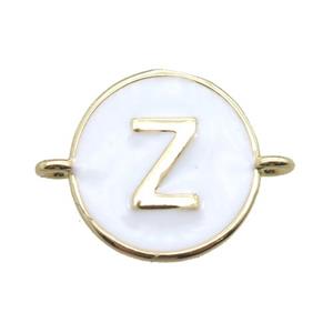 white enameling copper letter-Z connector, gold plated, approx 13mm dia [FN15449]