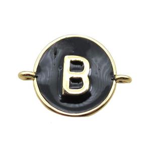 black enameling copper letter-B connector, gold plated, approx 13mm dia [FN15452]